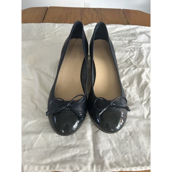 Cole Haan Women's NikeAir Tali Wedge With Bow Navy Size 9 Hard To Find! - Picture 1 of 7